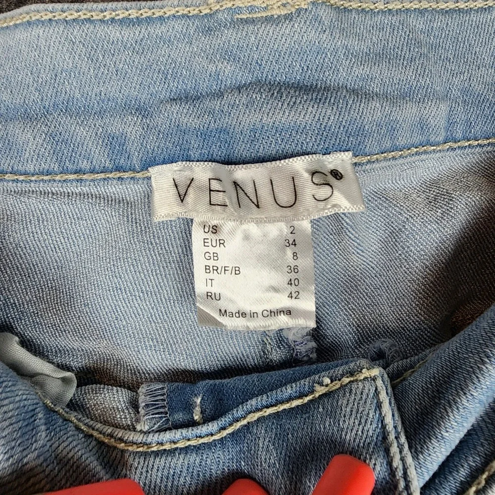 Venus Jeans Womens 2 Bell Bottom Button Fly Light Blue Flare EUC